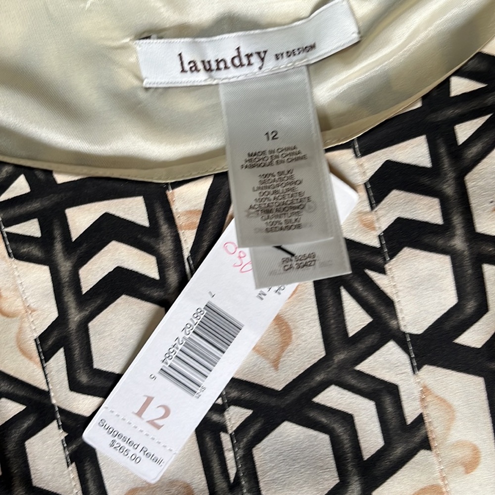 New Laundry black and cream dress - Picture 3 of 3